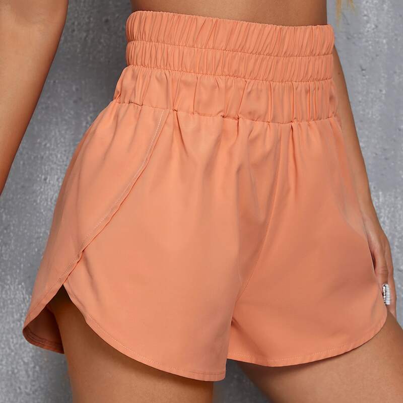 

Wrap Detail Sports Shorts, Coral orange