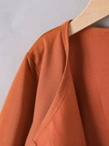 Niñas Abrigo con parte delantera abierta unicolor - Marrón - Ver 6