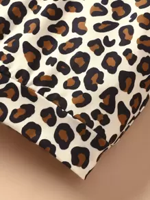 Young Girl Leopard Ruffle Sweatshirt & Knee Patched Leggings - Multicolor - View 5