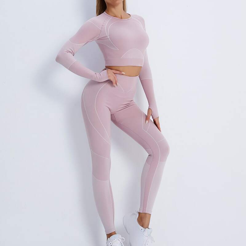 

Cut Out Back Sports Tee & Sports Leggings, Pink