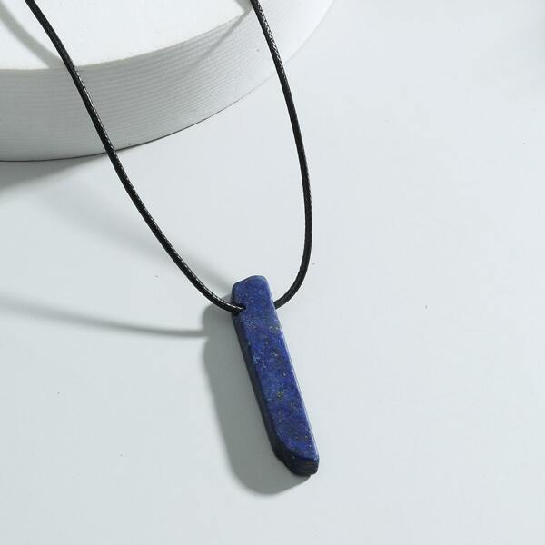 

Men Geometric Charm Necklace, Blue