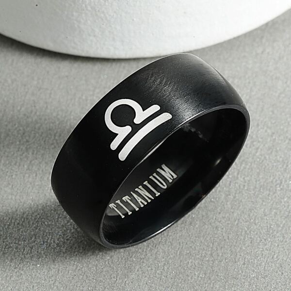 

Men Constellation Pattern Ring, Black