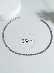Thời trang và phổ biến 1 vòng cổ dây chuyền nam tối giản, trang sức bằng thép không gỉ để làm quà tặng trang sức và cho vẻ ngoài sành điệu - Bạc - Xem 3
