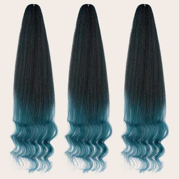 

3pcs Ombre Long Curly Hairpiece, Multicolor