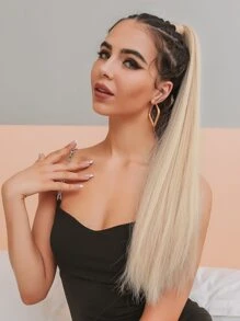 HAIRCUBE Ponytail Hair Extensions, Ponytail Extension 26" Long Straight Wrap Around Pony Tail Heat Resistant Synthetic Hairpiece For Women - Gold - View 1