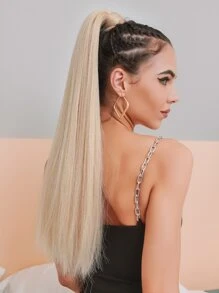 HAIRCUBE Ponytail Hair Extensions, Ponytail Extension 26" Long Straight Wrap Around Pony Tail Heat Resistant Synthetic Hairpiece For Women - Gold - View 2