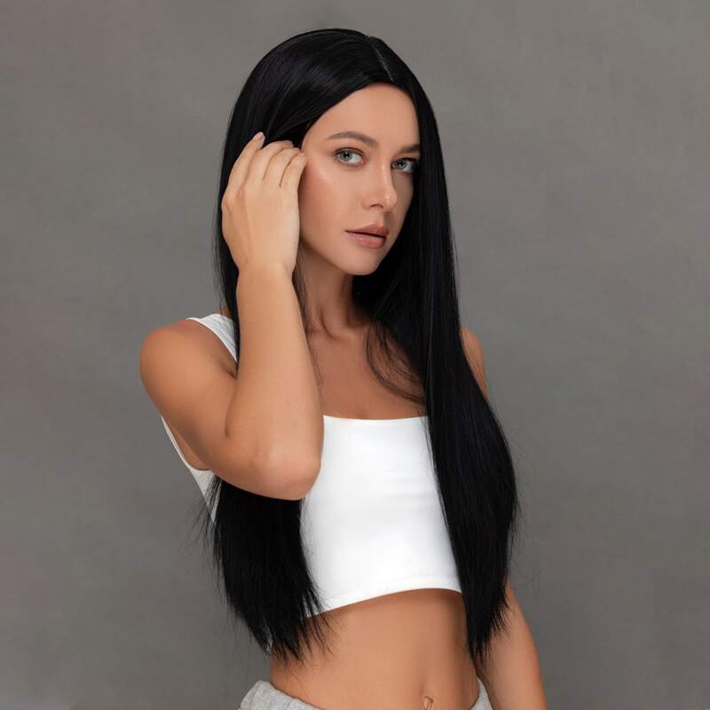 

Natural Long Straight Wig, Black