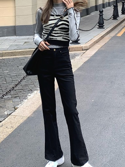 Honeyspot フレアレッグジーンズ ソリッド