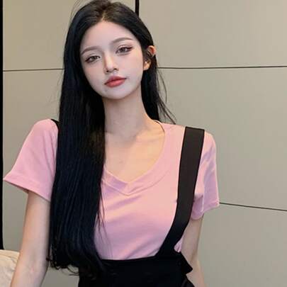 티 솔리드 브이넥