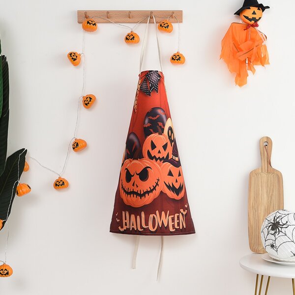 

Halloween Pumpkin Print Apron, Multicolor