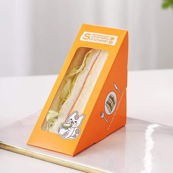

10pcs Sandwich Packaging Box, Orange