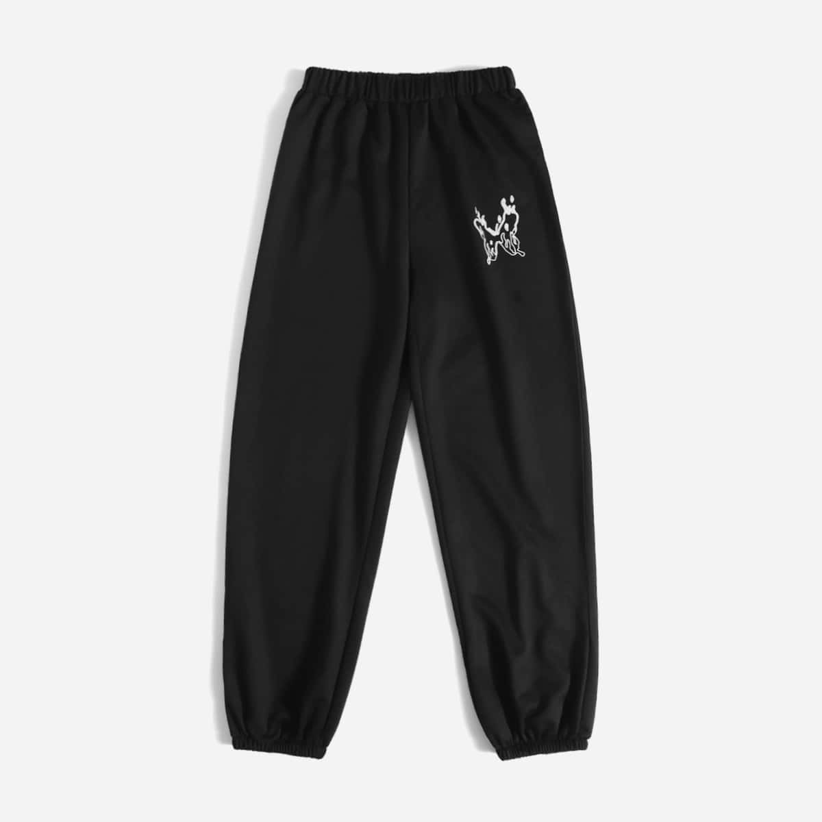

Butterfly Print Sweatpants, Black