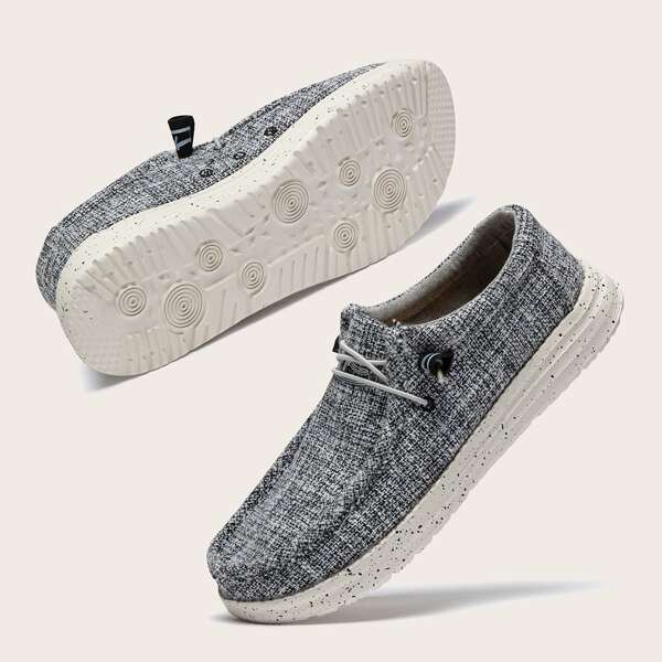 

Men Minimalist Lace Up Front Loafers, Grey