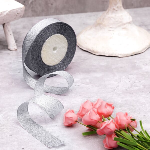 

1pc Plain Gift Wrapping Ribbon, Silver