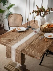 撞色長方桌布 - 彩色 - 查看 1