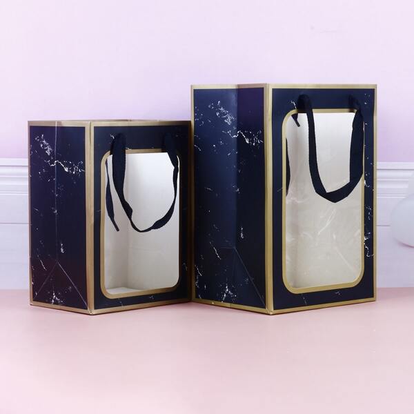 

2pcs Marble Pattern Gift Box, Multicolor