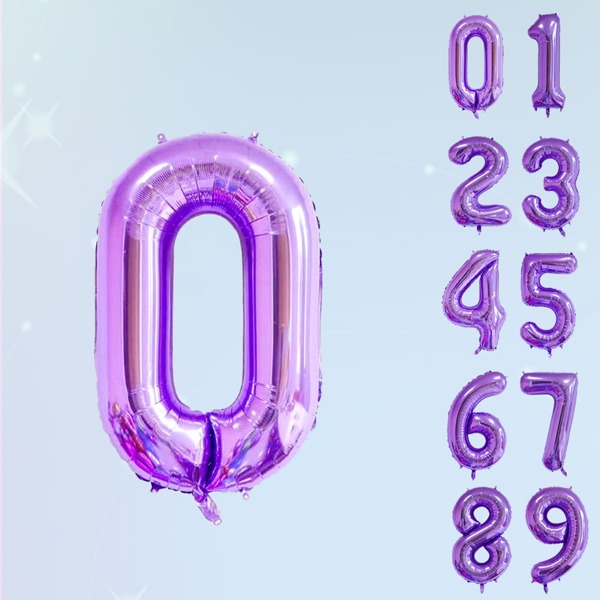 

1pc Digital Shaped Balloon, Purple