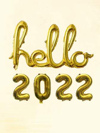 5入組你好2022設計氣球