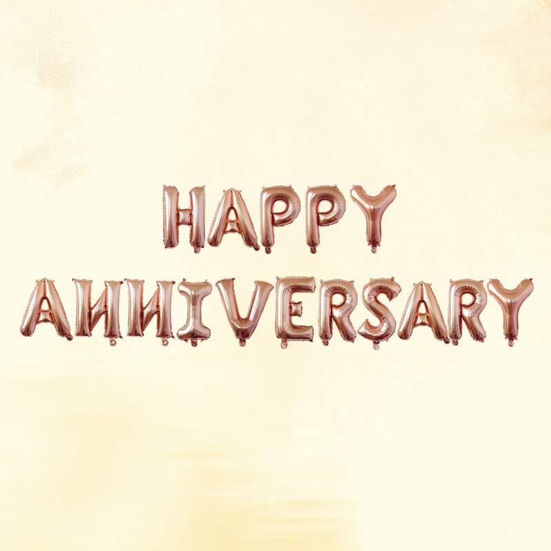 

16pcs Happy Anniversary Balloon, Rose gold