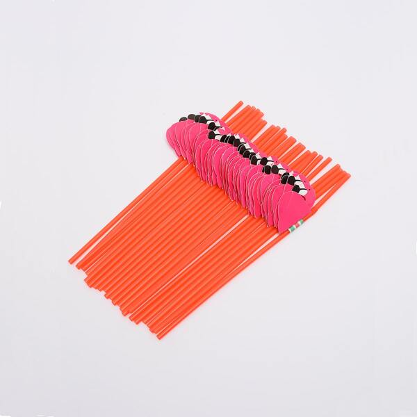 

50pcs Flamingo Decor Disposable Straw, Multicolor