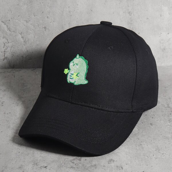 

Dinosaur Embroidered Baseball Cap, Black