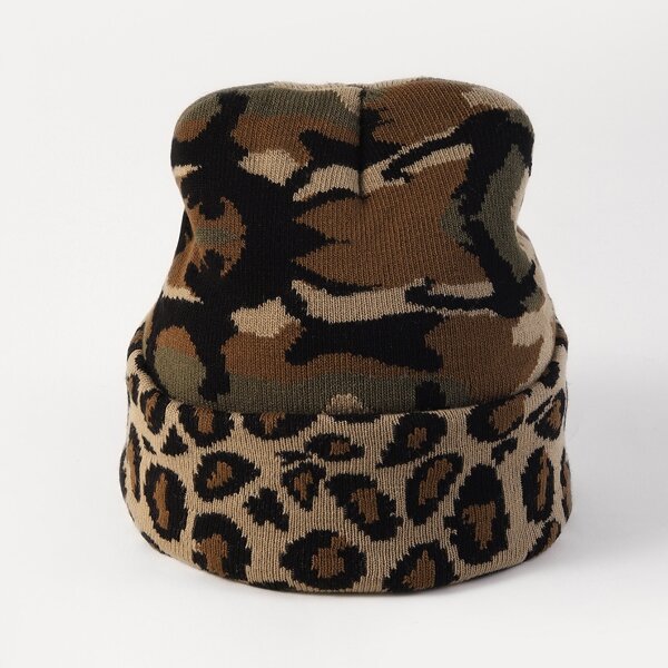 

Leopard Print Knitted Hat, Multicolor