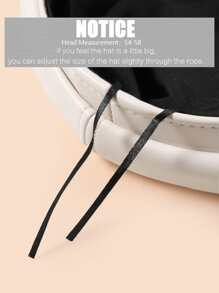 件純色 PU 春秋冬基本款報童帽 - 簡約裝飾保暖 - 白色 - 查看 3