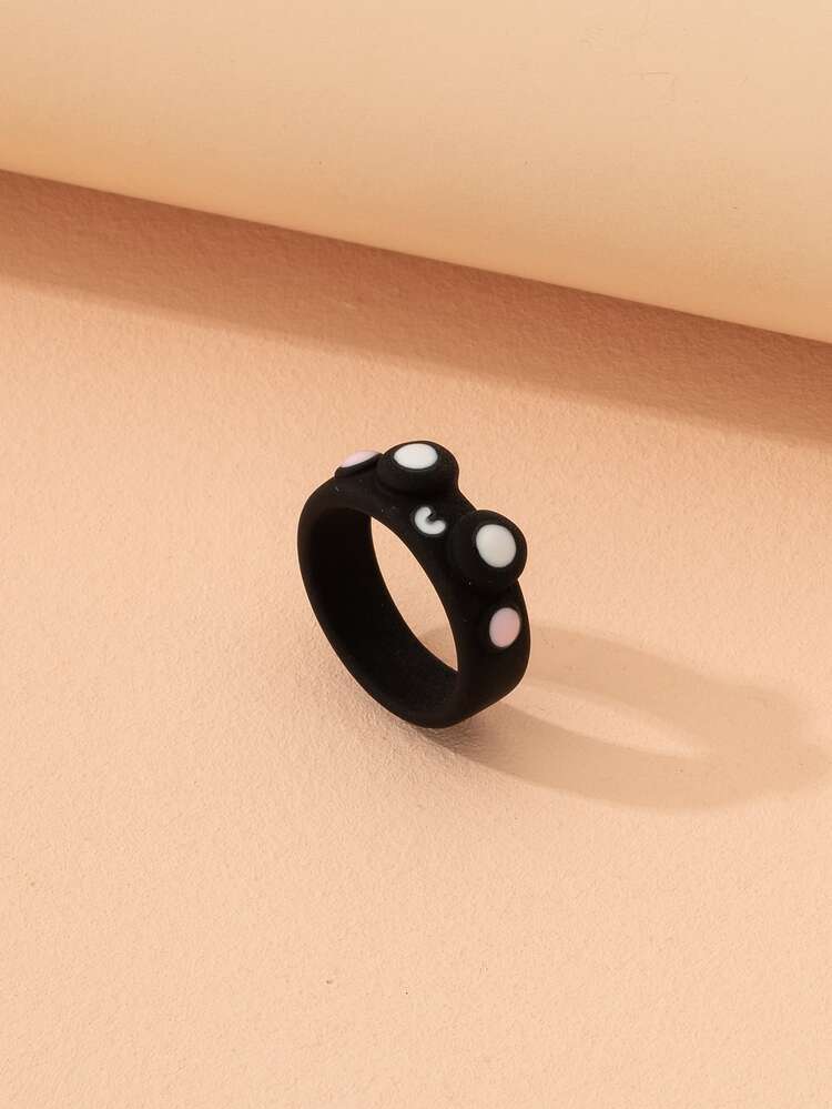 Cartoon Alloy Ring - Black - View 2