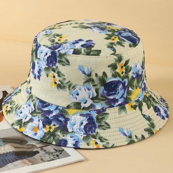 

Flower Print Bucket Hat, Multicolor
