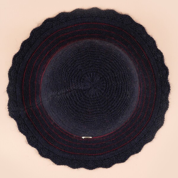 

Striped Print Hat, Navy blue