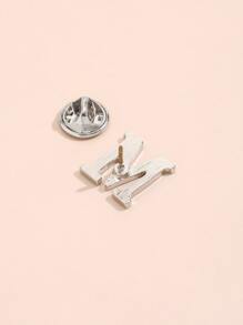 字母裝飾胸針 - 銀色 - 查看 3