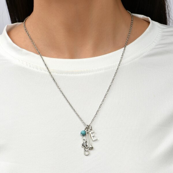 

Letter Charm Necklace, Silver
