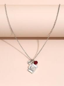 Camera Pendant Necklace - Silver - View 3