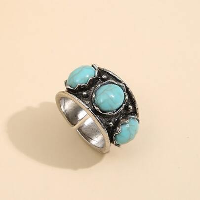 Stone Decor Cuff Ring