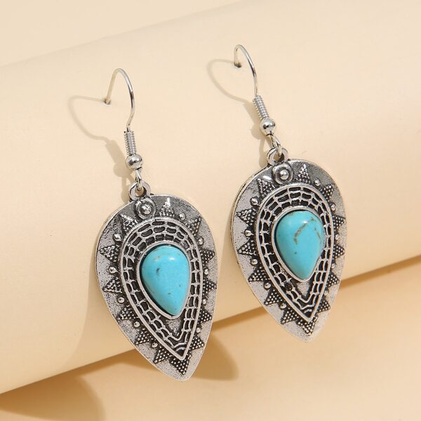 

Water Drop Decor Drop Earrings, Blue