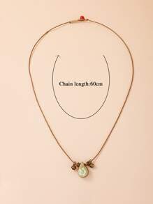 Vòng cổ quyến rũ bằng đá trang trí hoa - màu xanh lá - Xem 3