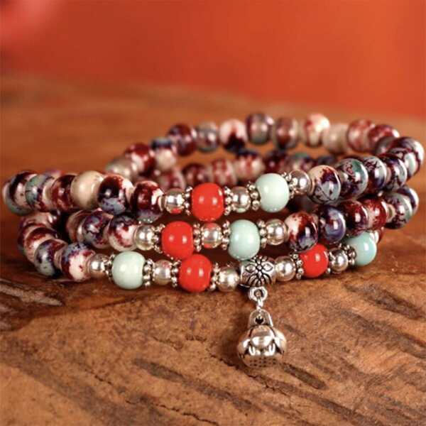 

Ceramic Beaded Bracelet, Multicolor