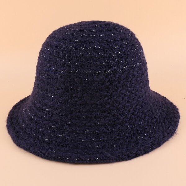

Knit Bucket Hat, Navy blue