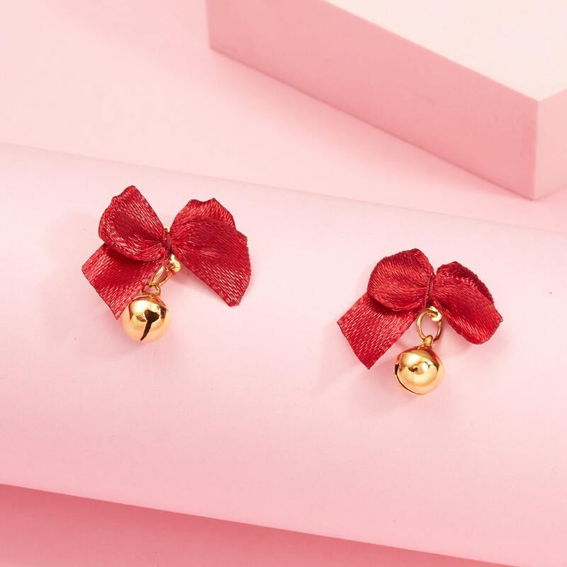 

Christmas Bow Earrings, Multicolor