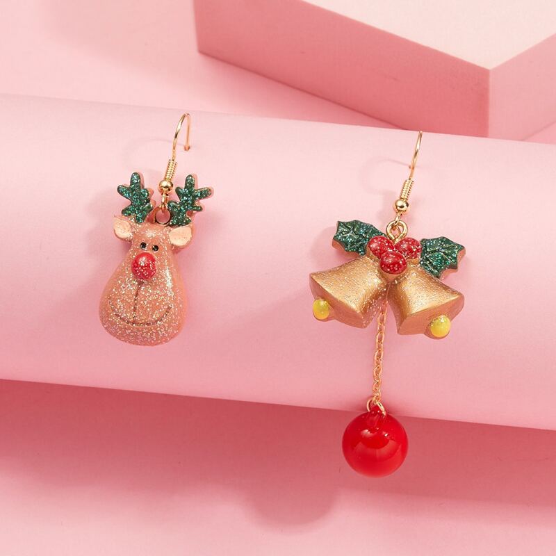 

Christmas Bell Mismatched Earrings, Multicolor