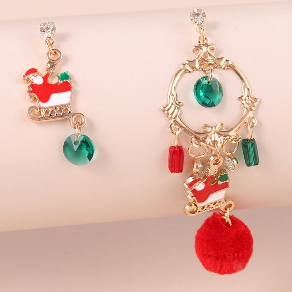 

Christmas Mismatched Earrings, Multicolor