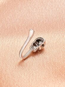 ROMWE Grunge Punk 骷髏裝飾鼻環 - 復古銀色 - 查看 2