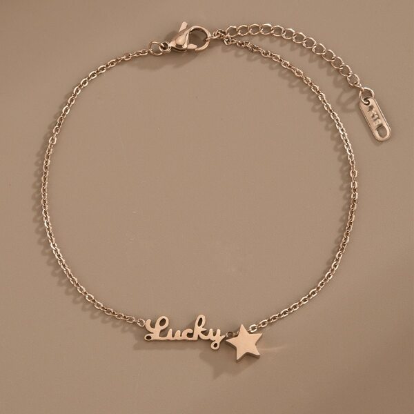 

Star Decor Anklet, Rose gold
