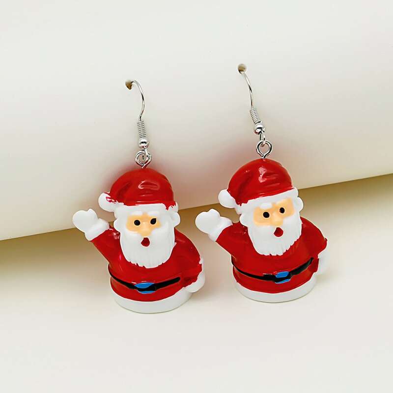 

Santa Claus Drop Earrings, Red