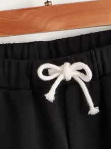 2pcs Tween Boy Casual Fitted Knit Drawstring Waist Pocket Sweatpants, School, Campus, College - Multicolor - View 4