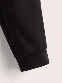 2pcs Tween Boy Casual Fitted Knit Drawstring Waist Pocket Sweatpants, School, Campus, College - Multicolor - View 5