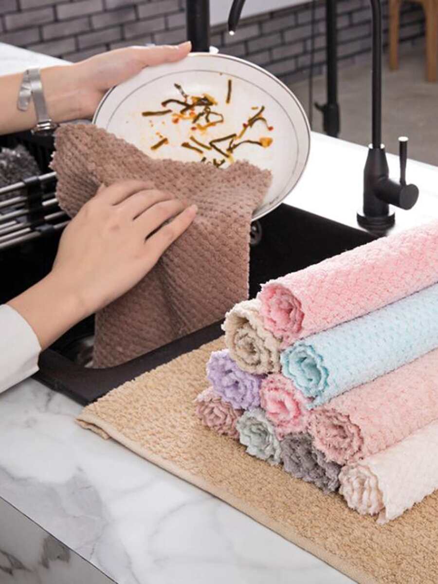 5 bucăți cârpă de curățare simplă aleatorie - Multicolor - Vizualizare 1