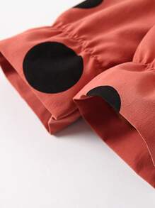 小女童波卡圓點腰帶風衣外套