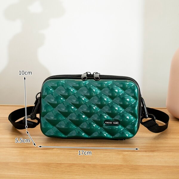 

Minimalist Textured Crossbody Bag, Dark green