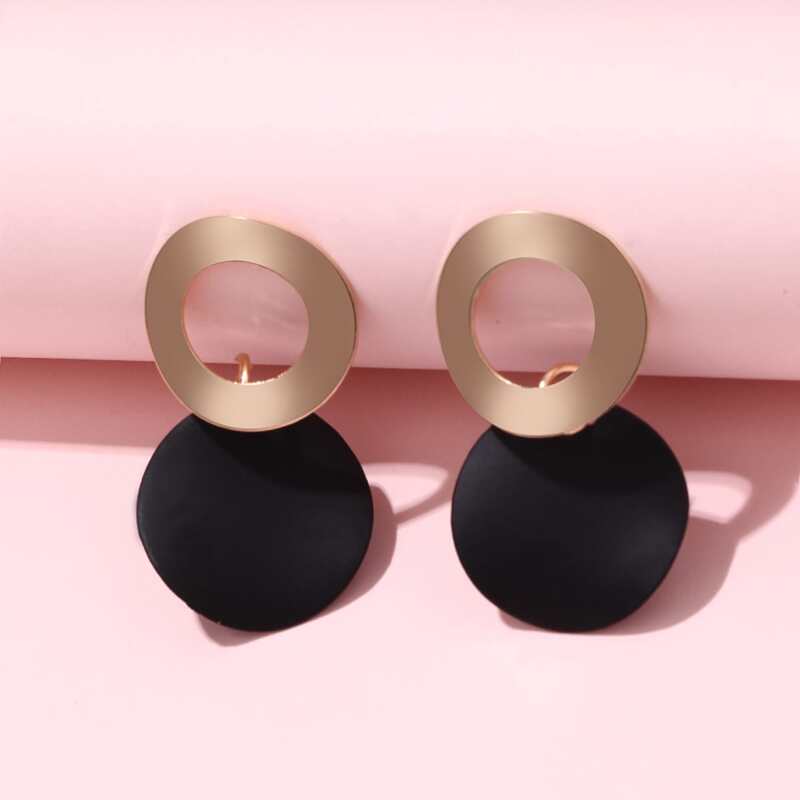

Geo Drop Earrings, Black